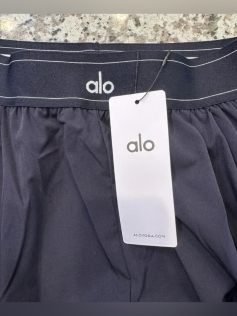 ALO Yoga Men’s Black Jogger-Style Sweatpants with Branded Waistband - Picture 3 of 3